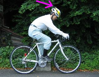 自転車での外部アンテナ取り付け状態